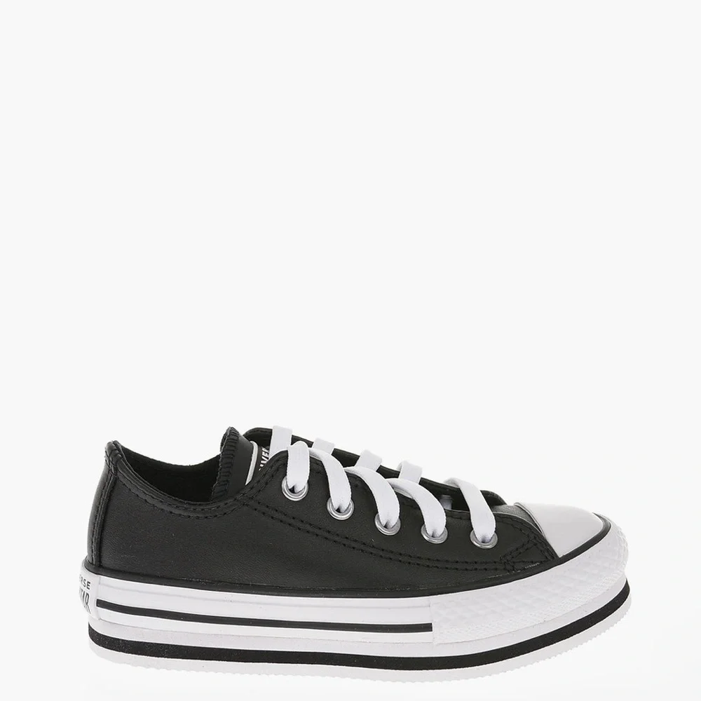 NWOT CONVERSE KIDS CHUCK TAYLOR ALL STAR 4CM LEATHER PLATFORM SNEAKERS SIZE 12